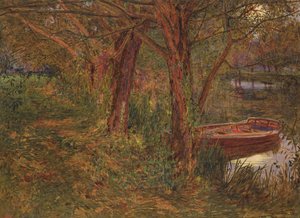 Řeka za soumraku (wc s barvou karoserie na papíře) od Albert Goodwin
