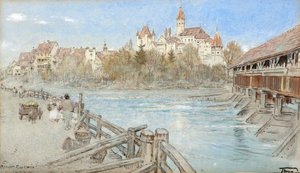 Thun (akvarel s tuší a tělovou barvou na tónovaném papíře) od Albert Goodwin