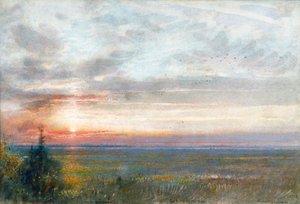 „Benátky z pevniny“, 1908 od Albert Goodwin