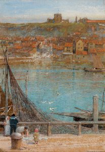 Whitby, nedatováno (akvarel, kvaš na papíře) od Albert Goodwin