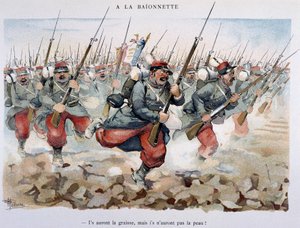 A la bajonet - v "" Album militaire "" od Alberta Guillauma (1873-1942), cca 1900 od Albert Guillaume