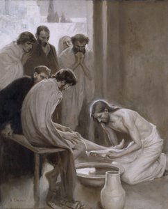 Ježíš umývá nohy učedníkům, 1898 (olej a grisaille na papíře)