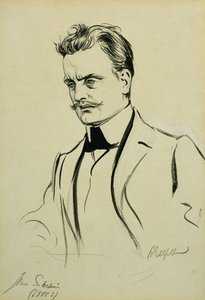 Portrét skladatele Jeana Sibelia, malý polodlouhý, od Albert Gustaf Aristides Edelfelt