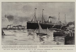 Pro Queen and Empire odjezd části australského kontingentu do Jižní Afriky z Melbourne od Albert Henry Fullwood