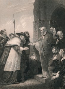 Kardinál Wolsey vstupuje do opatství Leicester, 1530, polovina 19. století. od Albert Henry Payne