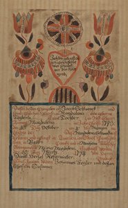 Pa. Německý rodný list, c. 1936.