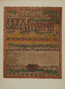 Pa. Německý úmrtní list, c. 1937.