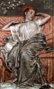 Studie zahalené postavy (olej) od Albert Joseph Moore