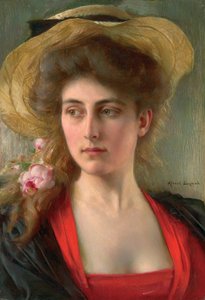 Elegante (olej na panelu) od Albert Lynch
