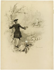 Studie k ilustraci k filmu Aline, královna z Golcondy od Albert Lynch