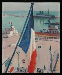 Alger, vlajky (olej na umělcově desce) od Albert Marquet