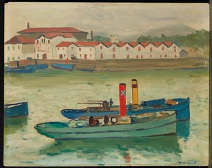 Saint-Jean-de-Luz, Rybářská loď (olej na panelu) od Albert Marquet