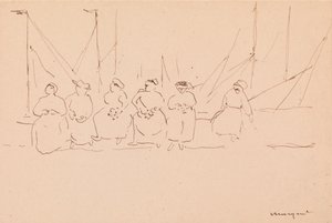 Šest žen na molu od Albert Marquet