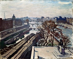 Pohled na Seinu a sochu Jindřicha IV., c1906. od Albert Marquet