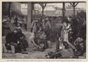 New York – Příjezd emigrantů (litho)