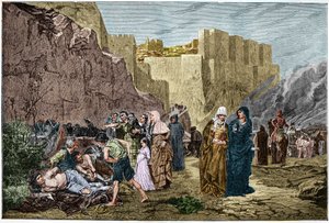 Albigenská křížová výprava - Urážka vězňů - - Křížová výprava proti Albigeerům v roce 1211. Urážka vězňů rytina podle obrazu Alberta Maignana od Albert Pierre René (after) Maignan
