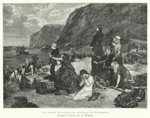 Guillaumeova flotila opouštějící Normandii (rytina) od Albert Pierre René (after) Maignan