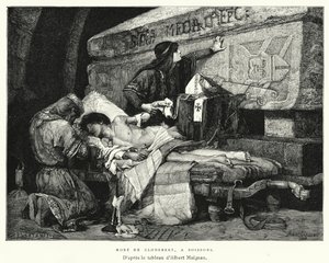 Death Of Clodebert, At Soissons (rytina) od Albert Pierre René (after) Maignan