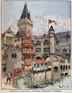Koutek Robidovy „Staré Paříže“ na světové výstavě. Obálka "" Malý Francouz ilustrovaný"" z 26.5.1900. od Albert Robida