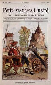 Bellehumeur měl improvizovaného výrobce Canon - The plachost kapitána Bellormeau od Robidy. Obálka „“The Little Frenchman Illustré““ z 30.12.1899. od Albert Robida