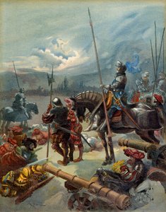 Pátá italská válka (1515-1516): noc Marignan (Itálie), mezi 13. a 14. zářím 1515. Ilustrace od Albert Robida