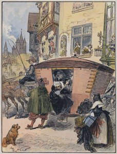 Ilustrace pro Le Capitaine Bellormeau od a ilustroval A Robida (barevně lito) od Albert Robida