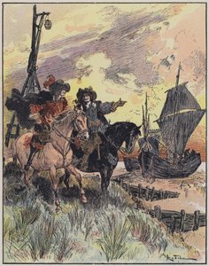 Ilustrace pro Le Capitaine Bellormeau od a ilustroval A Robida (barevně lito) od Albert Robida