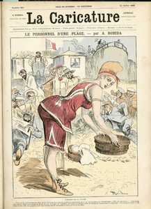 Kuvitus Albert Robidasta (1848-1926) Caricature-peittoon (1880) od Albert Robida