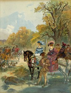 Královský lov Františka I. (1494-1547). Ilustrace od Albert Robida