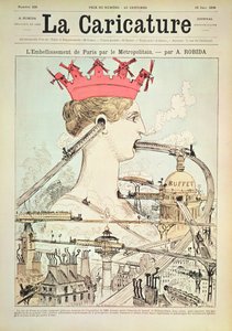 Zlepšení do Paříže metrem, z „La Caricature“, 19. června 1886 (barevné lito) od Albert Robida