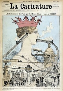 Zkrášlení Paříže metrem - Robida, v „“La Caricature”” z 19.6.1886 od Albert Robida