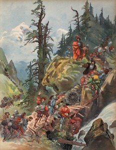 Přechod Alp, ilustrace z 
