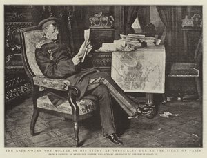 Zesnulý hrabě von Moltke ve své studii ve Versailles během obléhání Paříže od Albert Sauvert
