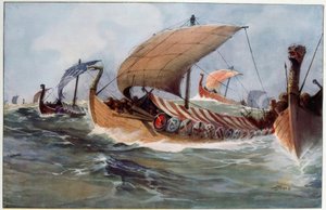 Drakkar. Vikingské dlouhé lodě pod plachtami