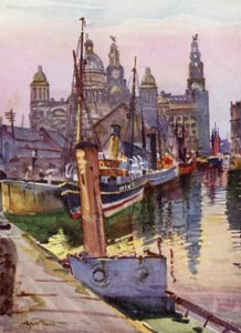 Liverpool, Canning Dock (barevné lito)
