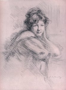 Litografický portrét ženy, c1905