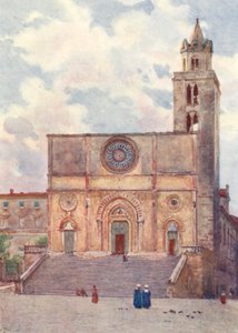 Katedrála, Todi (barevná litografie) od Alberto Pisa