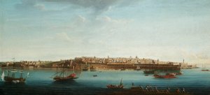 Jeden ze souboru sedmi pohledů na Vallettu, Maltu a její okolí, kolem roku 1753 (olej na plátně)
