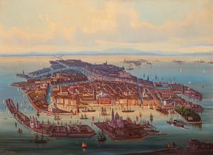 Letecký pohled na Benátky, 1867. od Alberto Rieger