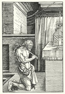 Král David činí pokání (rytina) od Albrecht (after) Durer or Duerer