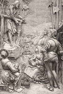 Svatý Jan Křtitel káže v poušti (rytina) od Albrecht (after) Durer or Duerer
