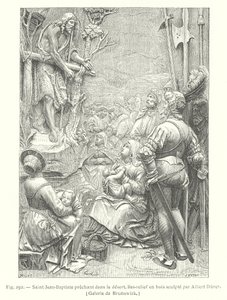 Svatý Jan Křtitel káže v poušti (rytina) od Albrecht (after) Durer or Duerer