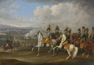 Generál von Bellegarde a jeho důstojníci v bitvě od Albrecht Adam