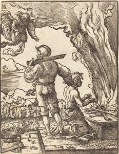 Abrahamova oběť od Albrecht Altdorfer