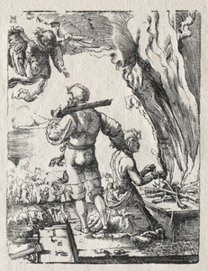 Abrahamova oběť od Albrecht Altdorfer