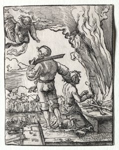 Abrahamova oběť od Albrecht Altdorfer