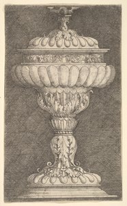 Krytý pohár s okřídlenou koulí na vrcholu.n.d. od Albrecht Altdorfer