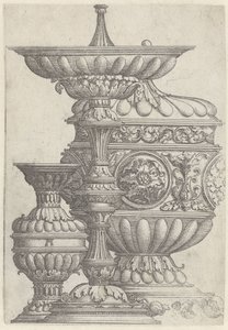 Tři zdobené poháry Vázy, džbány a sklenice (název série) od Albrecht Altdorfer