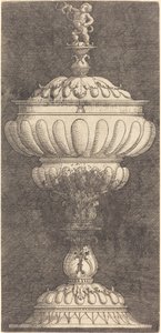 Pohár s nemluvnětem Herkulesem navrchu od Albrecht Altdorfer