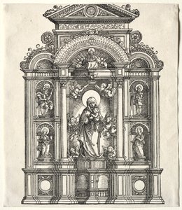 Velký oltář s Pannou, na hranici s SS. Christopher, George, Barbara, Catherine od Albrecht Altdorfer